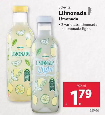 Oferta de Solevita - Limonada  por 1,79€ en Lidl