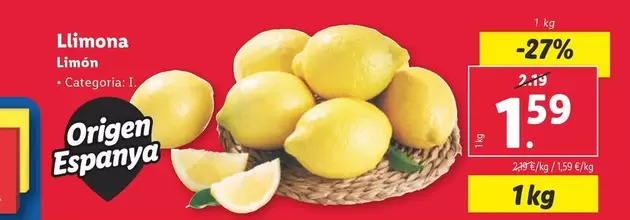 Oferta de Limon por 1,59€ en Lidl