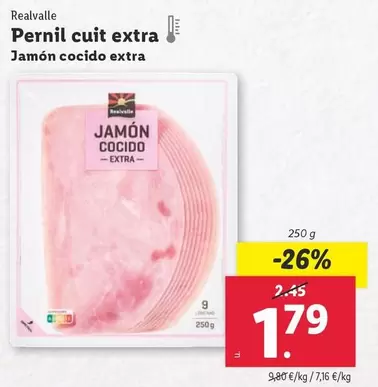 Oferta de Realvalle - Jamon Cocido Extra por 1,79€ en Lidl