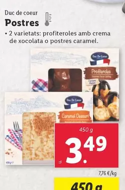 Oferta de Duc De Coeur - Postres por 3,49€ en Lidl