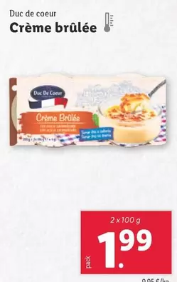 Oferta de Duc De Coeur - Crème Brûlée por 1,99€ en Lidl