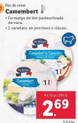 Oferta de Duc De Coeur - Camembert por 2,69€ en Lidl