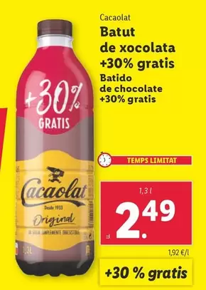Oferta de Cacaolat - Batido De Chocolate +30% Gratis por 2,49€ en Lidl