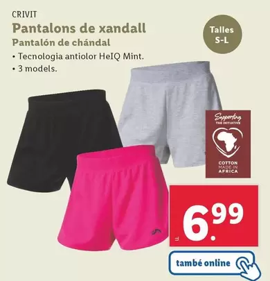 Oferta de Crivit - Pantalon De Chandal por 6,99€ en Lidl