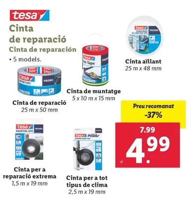 Oferta de Tesa - Cinta De Reparación por 4,99€ en Lidl