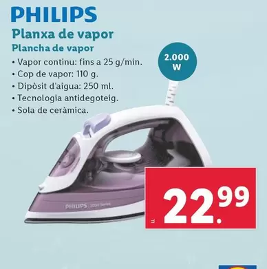 Oferta de Philips - Plancha De Vapor por 22,99€ en Lidl