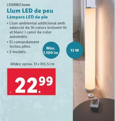 Oferta de Livarno Home - Lámpara LED De Pie por 22,99€ en Lidl