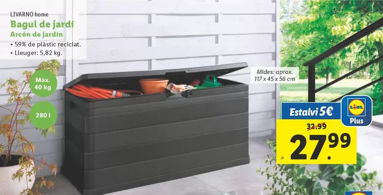 Oferta de Livarno Home - Arcón De Jardín por 27,99€ en Lidl