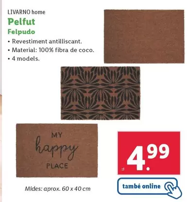 Oferta de Livarno Home - Felpudo por 4,99€ en Lidl