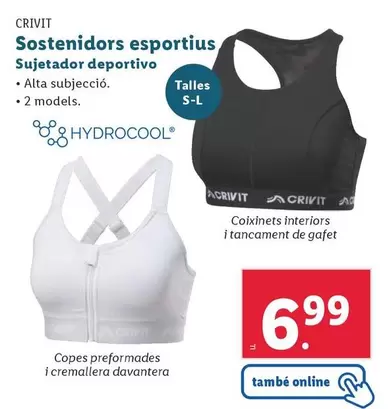 Oferta de Crivit - Sujetador Deportivo por 6,99€ en Lidl