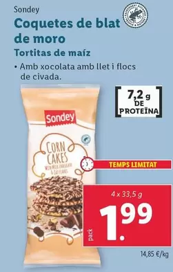 Oferta de Sondey - Tortitas De Maiz por 1,99€ en Lidl