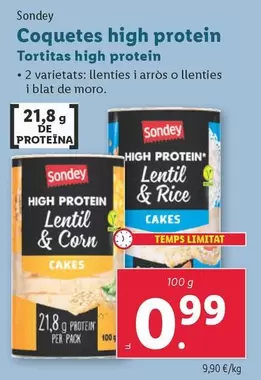 Oferta de Sondey - Tortitas High Protein por 0,99€ en Lidl