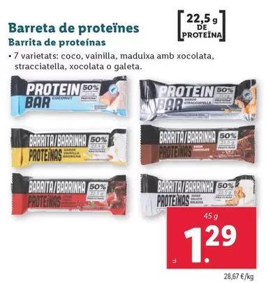 Oferta de Barrita De Proteinas por 1,29€ en Lidl