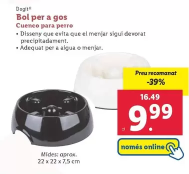 Oferta de Dogit - Cuenco Para Perro por 9,99€ en Lidl