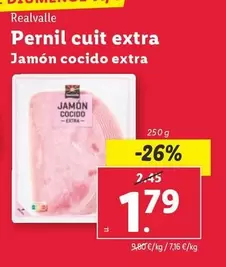 Oferta de Realvalle - Jamón Cocido Extra por 1,79€ en Lidl