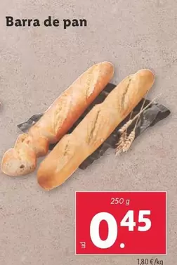 Oferta de Barra De Pan por 0,45€ en Lidl