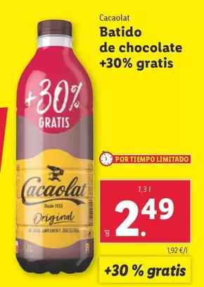 Oferta de Cacaolat - Batido De Chocolate +30% Gratis  por 2,49€ en Lidl