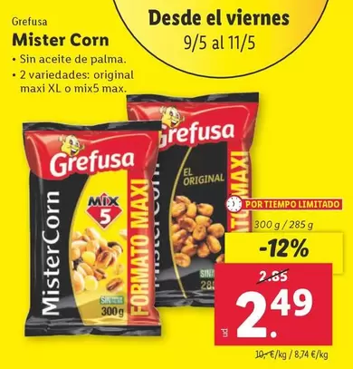 Oferta de Grefusa - Mister Corn por 2,49€ en Lidl