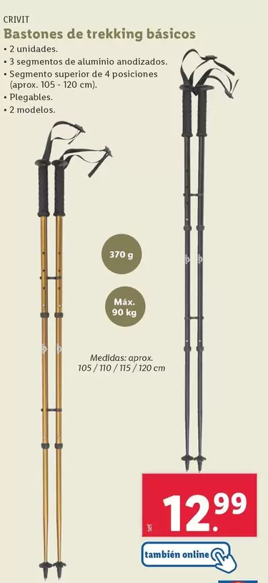 Oferta de Crivit - Bastones De Trekking Básicos por 12,99€ en Lidl