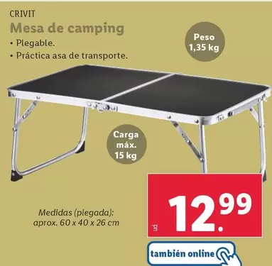 Oferta de Crivit - Mesa De Camping por 12,99€ en Lidl