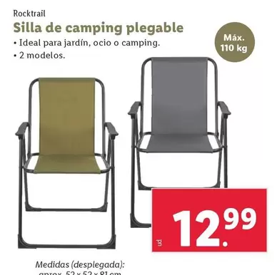 Oferta de Rocktrail - Silla De Camping Plegable por 12,99€ en Lidl