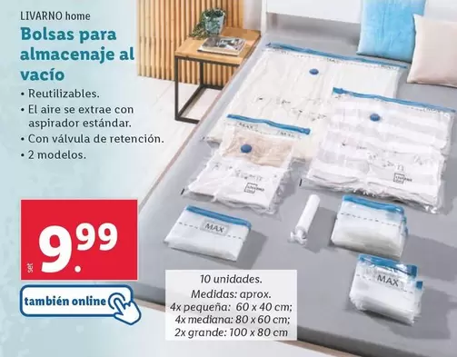 Oferta de Livarno Home - Bolsas Para Almacenaje Al Vacío por 9,99€ en Lidl