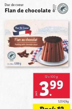 Oferta de Duc De Coeur - Flan De Chocolate por 3,99€ en Lidl