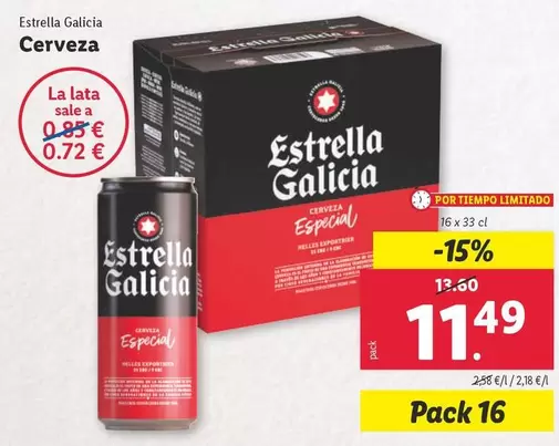 Oferta de Estrella Galicia - Cerveza por 11,49€ en Lidl