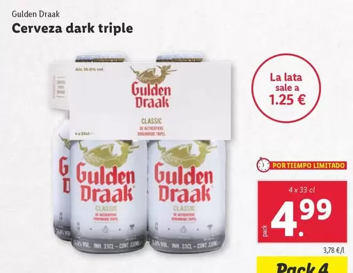 Oferta de Gulden Draak - Cerveza Dark Triple por 4,99€ en Lidl