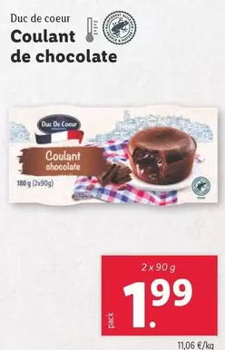 Oferta de Duc De Coeur - Coulant De Chocolate por 1,99€ en Lidl
