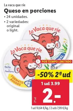 Oferta de La Vaca Que Ríe - Queso En Porciones  por 3,99€ en Lidl