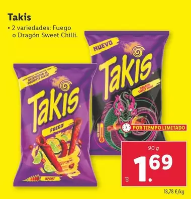 Oferta de Takis - Fuego por 1,69€ en Lidl