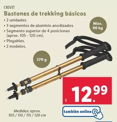 Oferta de Crivit - Bastones De Trekking Básicos por 12,99€ en Lidl