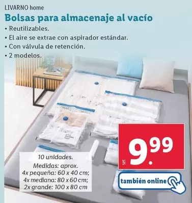 Oferta de Livarno Home - Bolsas Para Almacenaje Al Vacío por 9,99€ en Lidl