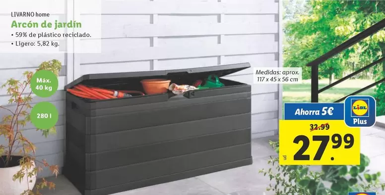 Oferta de Livarno Home -  Arcón De Jardín por 27,99€ en Lidl