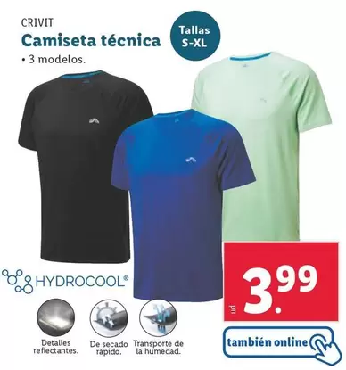 Oferta de Crivit - Camiseta Técnica por 3,99€ en Lidl