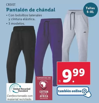 Oferta de Crivit - Pantalón De Chándal  por 9,99€ en Lidl