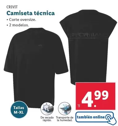 Oferta de Crivit - Camiseta Técnica por 4,99€ en Lidl