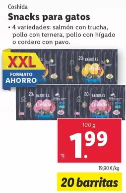 Oferta de Coshida - Snacks Para Gatos por 1,99€ en Lidl