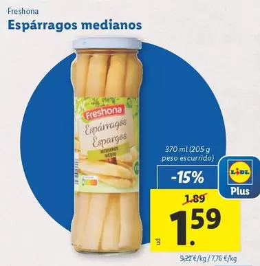 Oferta de Freshona - Espárragos Medianos por 1,59€ en Lidl