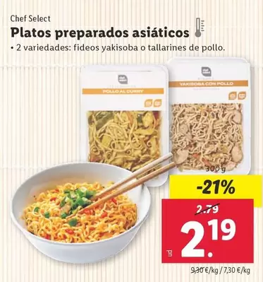 Oferta de Chef select - Platos Preparados Asiaticos por 2,19€ en Lidl