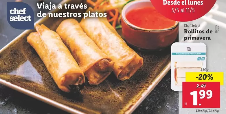 Oferta de Chef Select - Rollitos De Primavera por 1,99€ en Lidl
