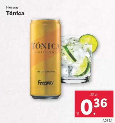 Oferta de Freeway - Tónica por 0,36€ en Lidl