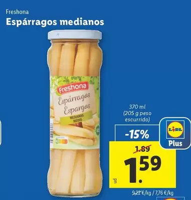 Oferta de Freshona - Espárragos Medianos por 1,59€ en Lidl