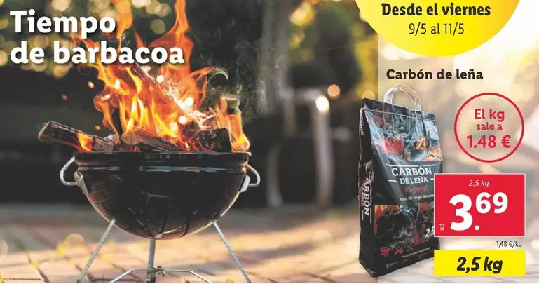 Oferta de Carbón de leña por 3,69€ en Lidl