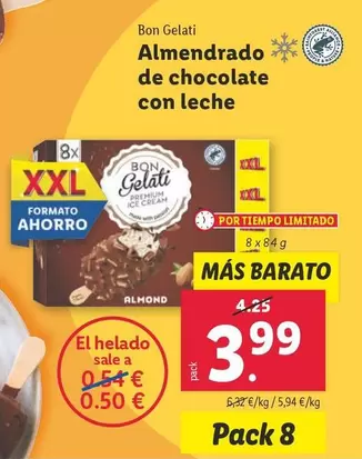 Oferta de Bon Gelati - Almendrado De Chocolate Con Leche por 3,99€ en Lidl