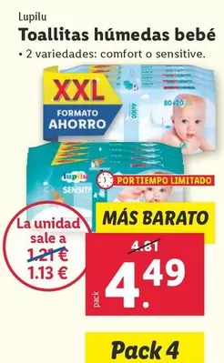 Oferta de Lupilu - Toallitas Humedas Bebe por 4,49€ en Lidl