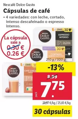 Oferta de NESCAFÉ® Dolce Gusto® - Cápsulas De Café  por 7,75€ en Lidl