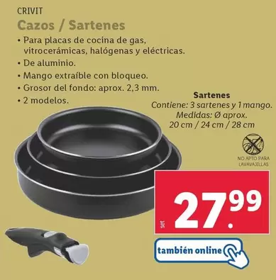 Oferta de Crivit - Cazos/Sartenes por 27,99€ en Lidl