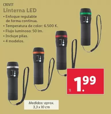 Oferta de Crivit - Linterna LED por 1,99€ en Lidl